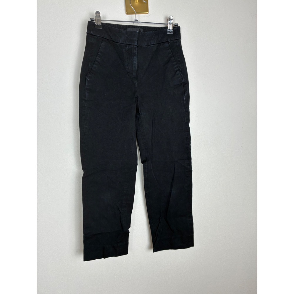 J.Crew Black Petite Cropped Chino Pants Size 00P Stretch Cotton Mid Rise Pants